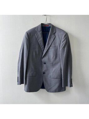 Grey / Blue “Giudice / Reda” Pin-Striped Blazer / Suit Jacket